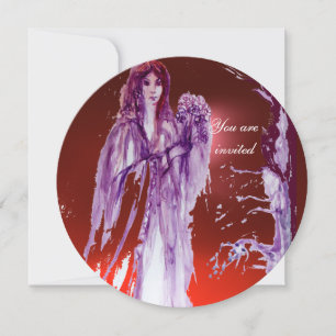 QUEEN GUINEVERE Red Lila Fantasy Inbjudningar