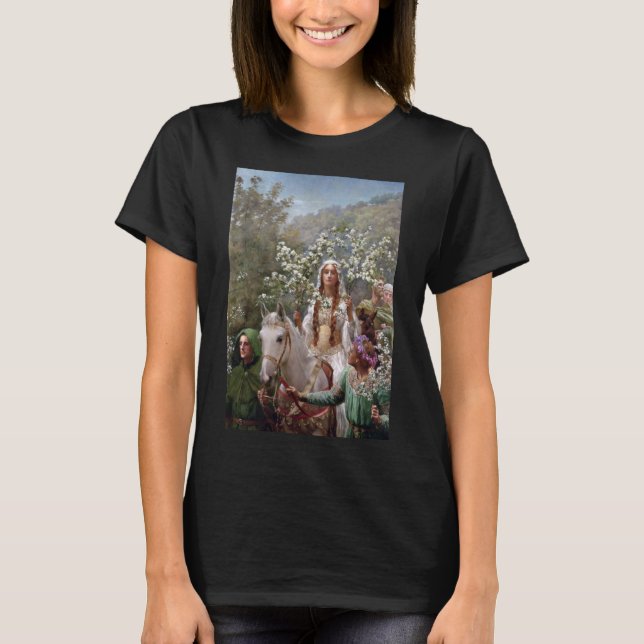 Queen Guinevere's Maying (by John Collier) T Shirt (Framsida)