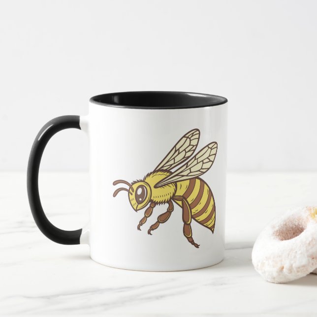 Queen Gult honey bee Flygning Mugg (Med munk)