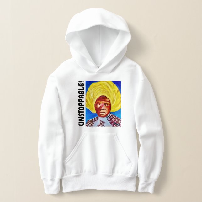 Queen Harriet Tubman Kids Unstop Blu Unisx Hoodie T Shirt (Laydown)