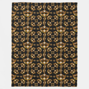 Queen hearts guld krona tiara Black fleece filt