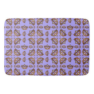 Queen Hearts Guld Krona Tiara mönster periwinkle Badrumsmatta