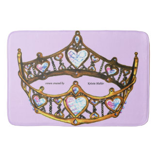 Queen Hearts Guld Krona Tiara rosa lilac badmat Badrumsmatta