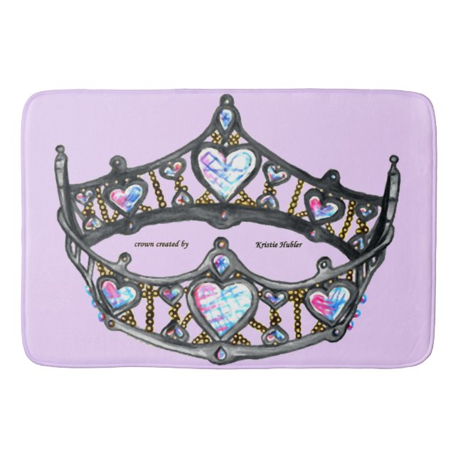 Queen Hearts Silver Krona Tiara rosa lilac-bad Badrumsmatta (Framsidan)