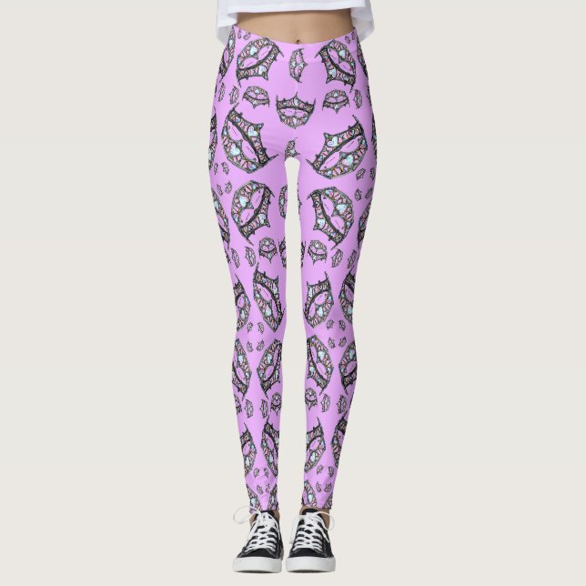 Queen Hearts Silver Krona Tiara rosa lilac legging (Framsida)