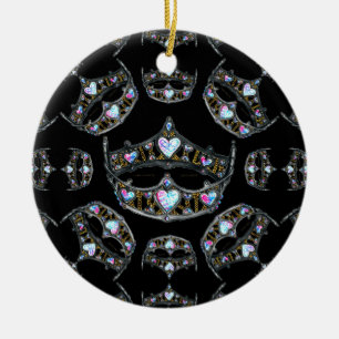 Queen Hearts Silver Krona Tiaras Black ornament