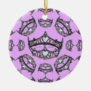 Queen Hearts Silver Krona Tiaras rosa ornament