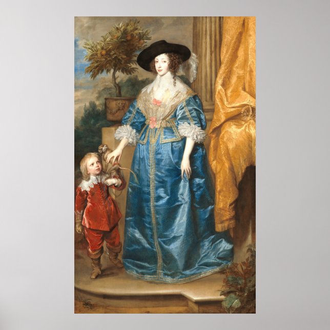 Queen Henrietta Maria - van Dyck Fine Art Poster (Framsidan)