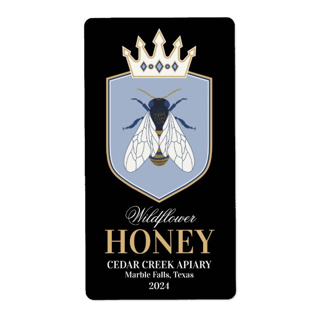 Queen Honhoney Bee Krona-etikett Fraktsedel (Framsidan)