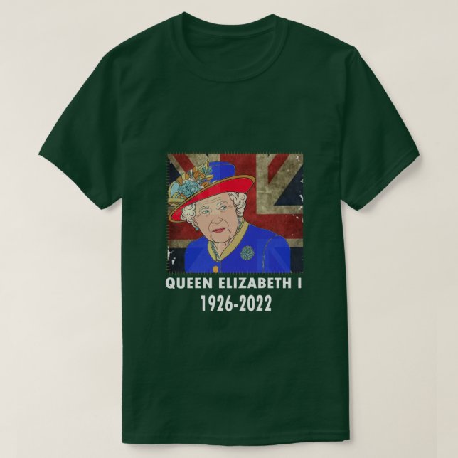 Queen II - Elizabeth S England - Queen of England  T Shirt (Design framsida)
