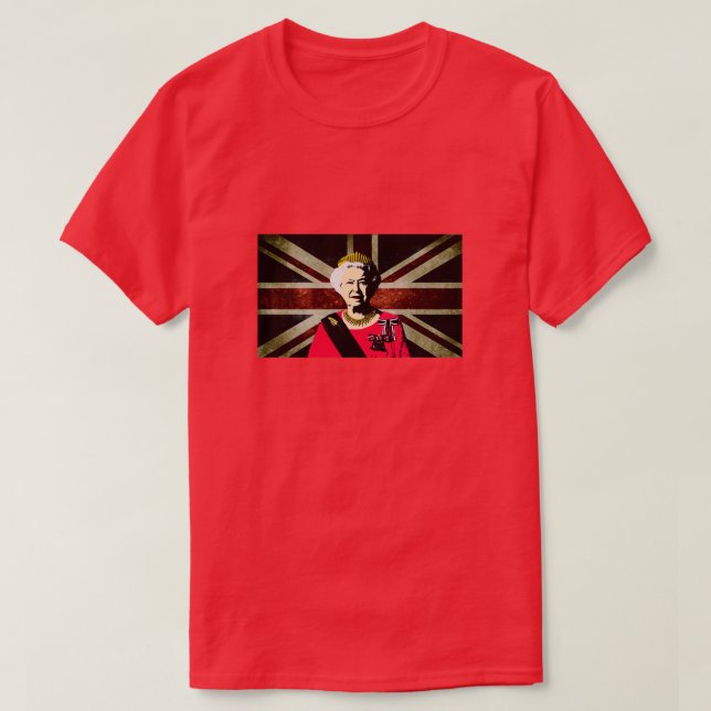 Queen II - Elizabeth S England - Queen of England  T Shirt (Design framsida)