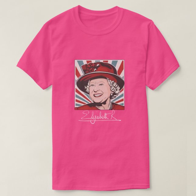 Queen II - Elizabeth S England - Queen of England  T Shirt (Design framsida)