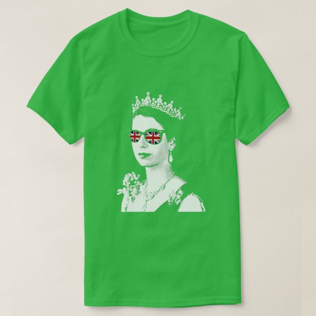 Queen II - Elizabeth S England - Queen of England  T Shirt (Design framsida)