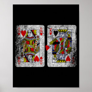 Queen King Of Hearts spelkort Alla hjärtans dag Poster