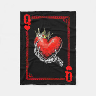 Queen King Of Hearts spelkort Matchande par Fleecefilt
