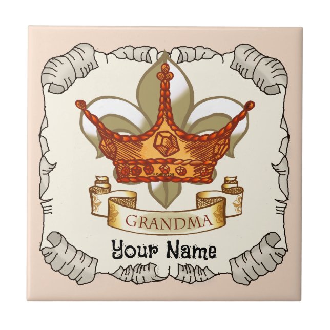 Queen Krona Grandma tile Kakelplatta (Framsidan)