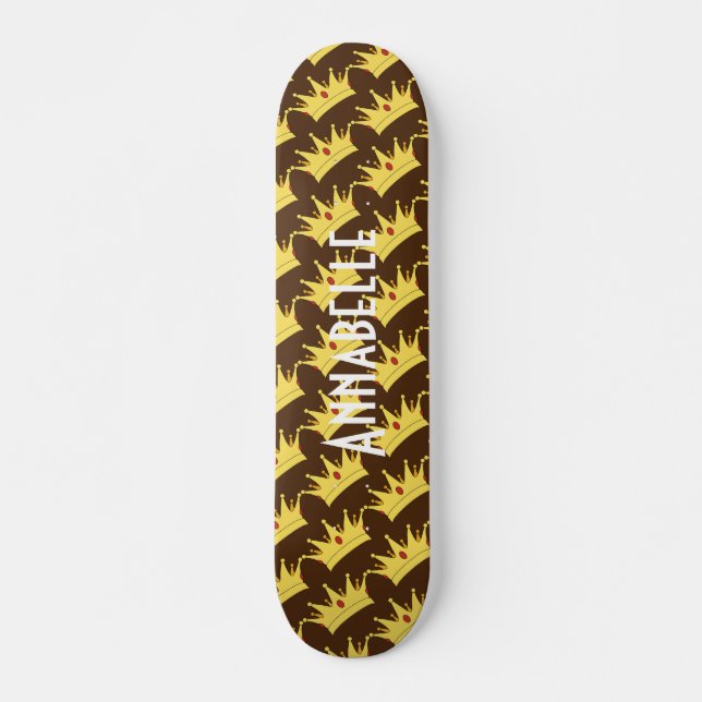 Queen Krona Guld Black Skateboard (Framsida)