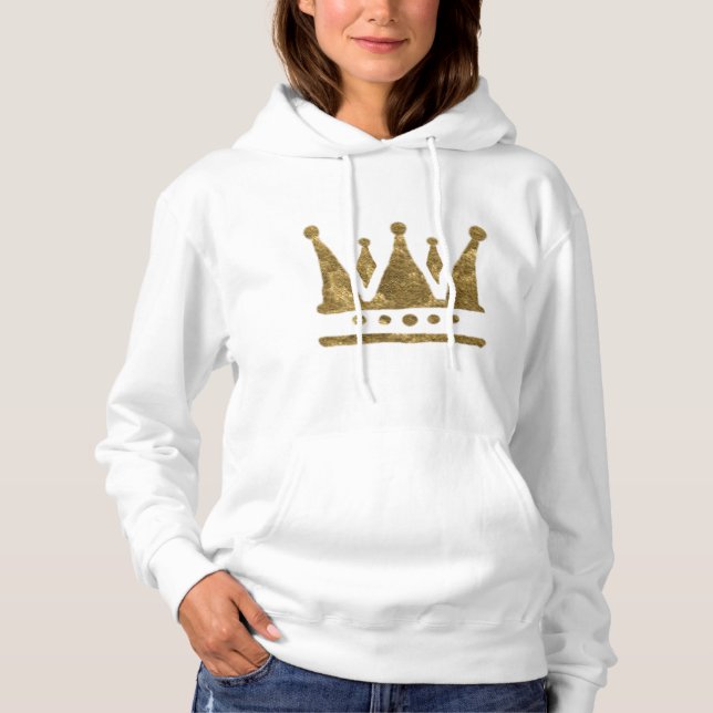 Queen Krona Hooded Sweatshirt T-shirt (Framsida)