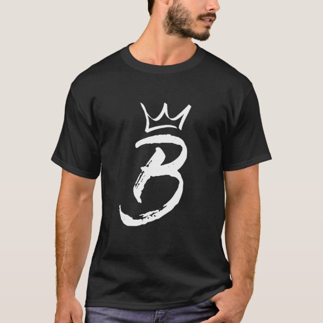 Queen Kung Brev B - Favorit Brev med Krona A T Shirt (Framsida)