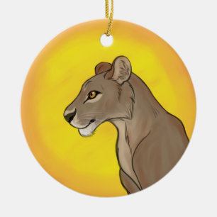 Queen Lioness Julgransprydnad Keramik
