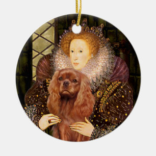 Queen Liz I - Ruby Cavalier Julgransprydnad Keramik
