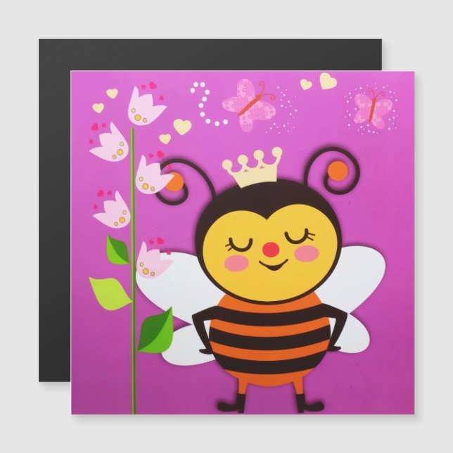 Queen Lycklig Little honey Bee Flowers Butterfly (Fram/baksida)