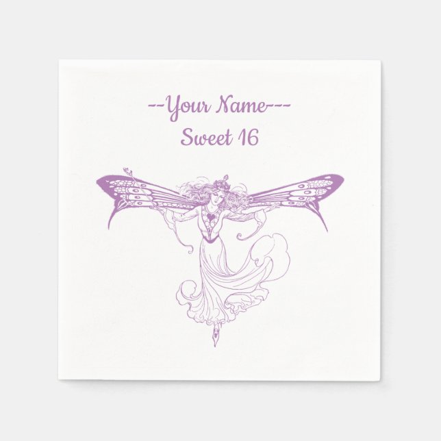 Queen Mab Fairy, Sweet sixteen in Lila Pappersservett (Framsidan)