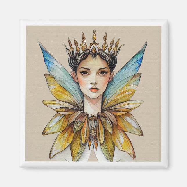 Queen Maeve - Fairy Watercolor Painting Magnet (Framsidan)