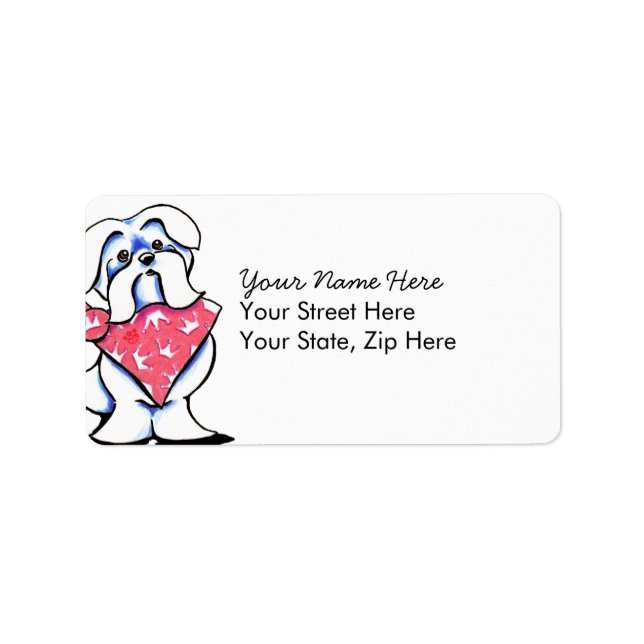 Queen Malteese Adressetikett (Framsidan)