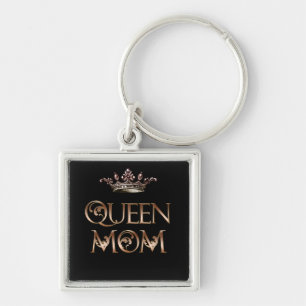 Queen Mamma Fyrkantig Silverfärgad Nyckelring