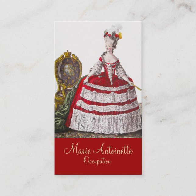 Queen Marie Antoinette ~ Affärskort Visitkort (Framsida)