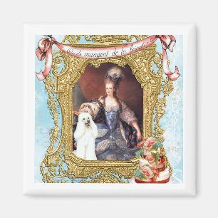 Queen Marie Antoinette White Pudel n Cake Magnet