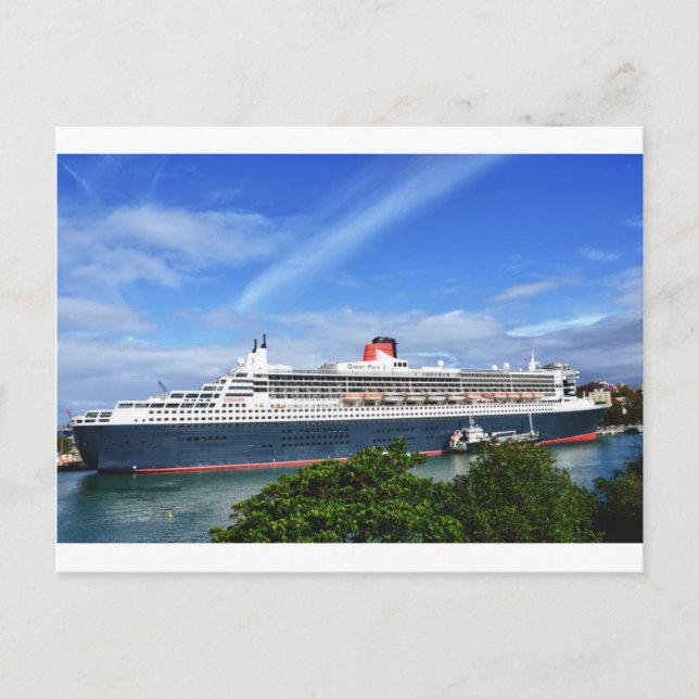 Queen Mary 2 Cruise Frakt Vykort (Framsida)