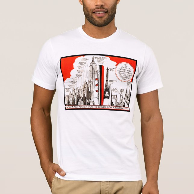 Queen Mary Comparison Chart Tee Shirt (Framsida)