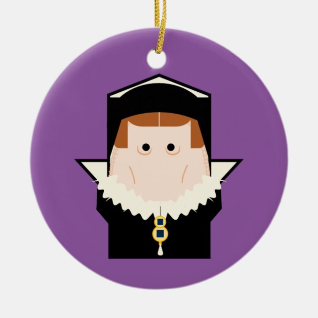 Queen Mary I Julgransprydnad Keramik (Framsidan)