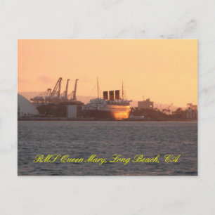 Queen Mary sunset Vykort