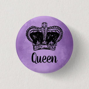 Queen med Krona Knapp