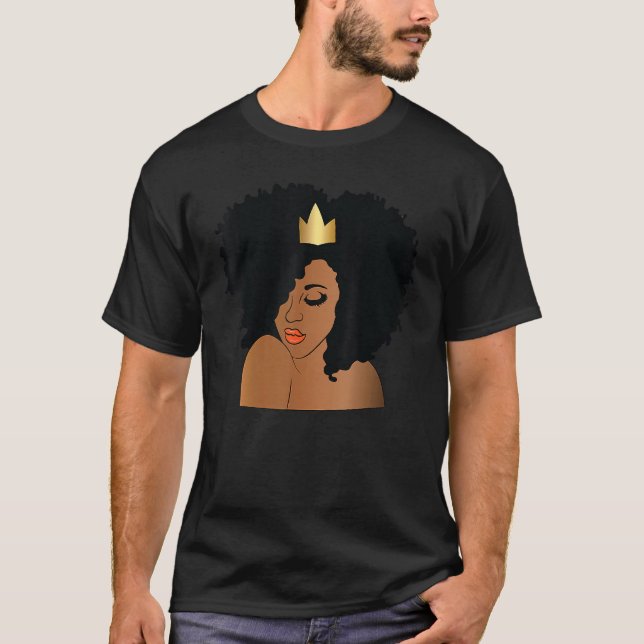 Queen Melanin Black History Month African American T Shirt (Framsida)