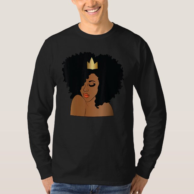 Queen Melanin Black History Month African American T Shirt (Framsida)