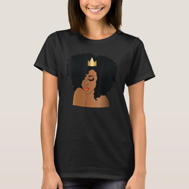 Queen Melanin Black History Month African American T Shirt (Framsida)