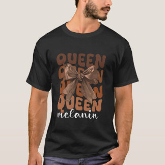 Queen Melanin Coquette Bow African Black T Shirt
