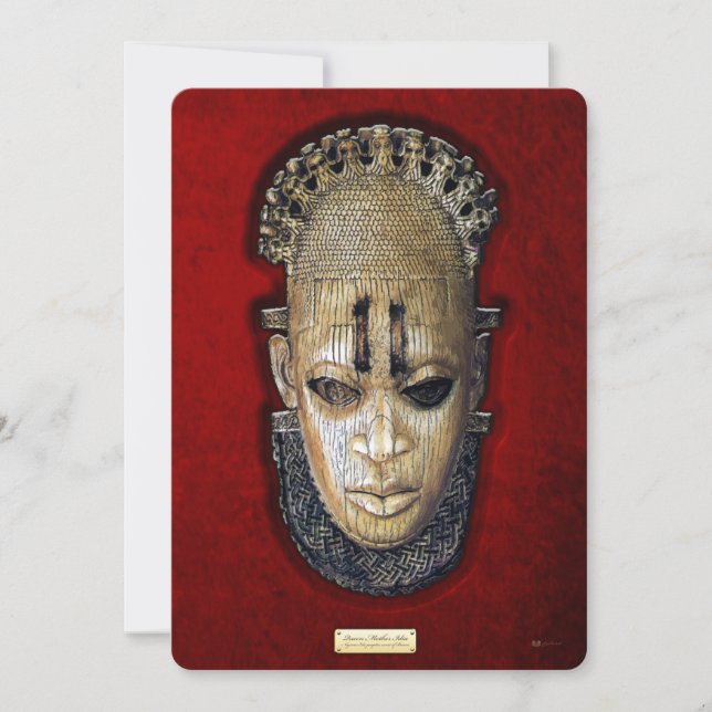 Queen Mor Idia - Ivory Edo Mask on Red Velvet (Framsida)