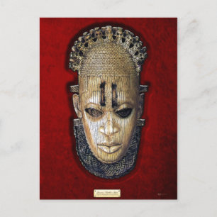 Queen Mor Idia - Ivory Edo Mask on Red Velvet Vykort