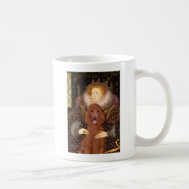 Queen - Mörk Red Standard Pudel #1 Kaffemugg (Höger)