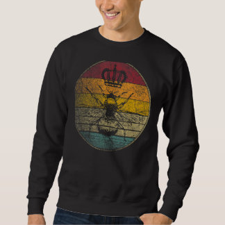 Queen Mors dag Mamma Bee Retro Stil Vintage Lång Ärmad Tröja