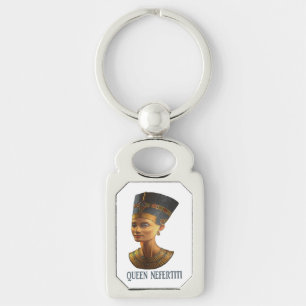Queen Nefertiti Ancient Egyptian presentdesign Key Rektangulärt Silverfärgad Nyckelring