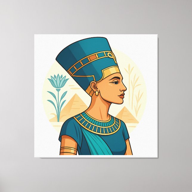 Queen Nefertiti - Elegant Egyptisk symbol Canvastryck (Framsida)