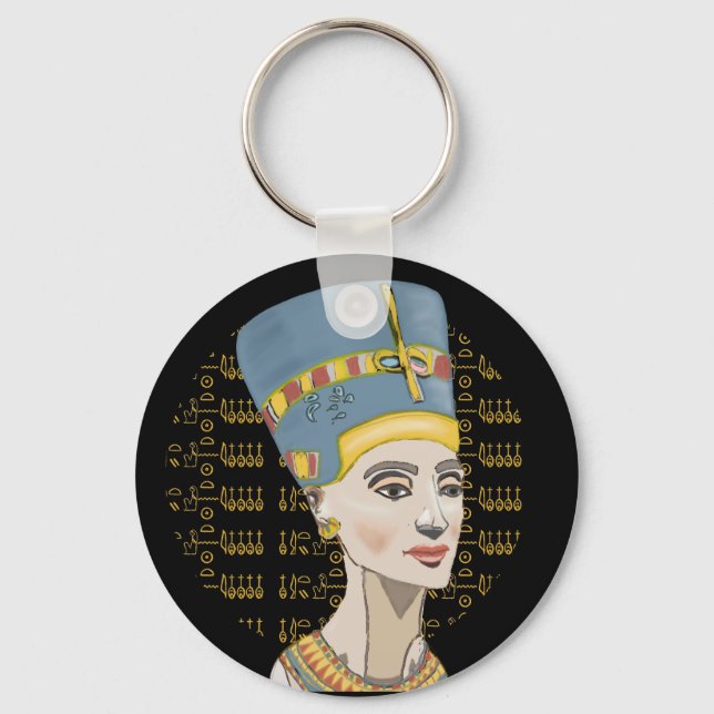 Queen Nefertiti med Cartouche Nyckelring (Framsida)