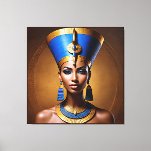 "Queen Nefertiti" Vackert Ancient African Queen Canvastryck