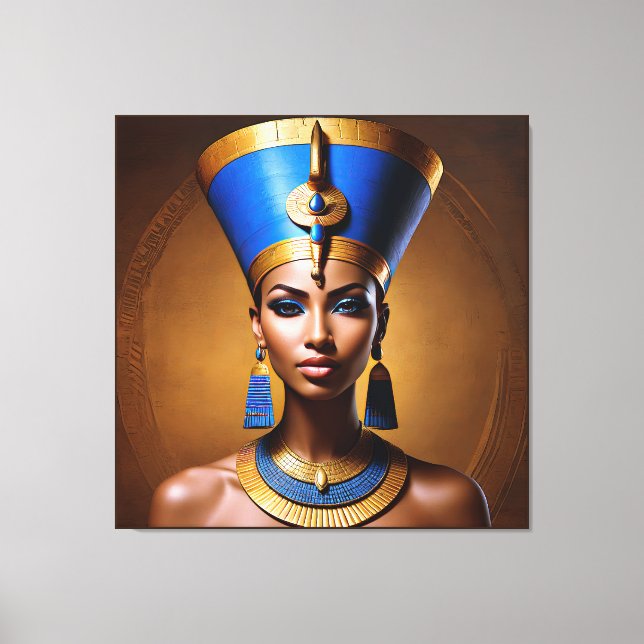 "Queen Nefertiti" Vackert Ancient African Queen Canvastryck (Framsida)